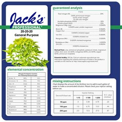 Jack’s Professional 20-20-20 General Purpose Water-Soluble Fertilizer, 25lbs