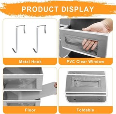 Over Door Hanging Organizer 5 Pockets Wall Closet Hanging Storage Bag
