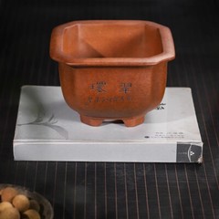 7.68in Chinese Collection Classical Carving Painting Refine Bonsai Flower Pot