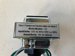 Intertek Model 122 120v 60Hz to 16V AC Transformer, New UL/CSA Certified Class 2