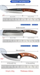 High Carbon Steel Kitchen Forged Chef Knife Butcher Boning Knife Meat Cleaver