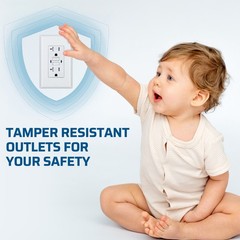 5 Pack GFCI Outlet 20 Amp Outdoor Weatherproof Tamper Resistant Self Test White
