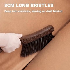 Hand Broom Soft Bristles Duster with Solid Wood Handle Quick Dusting Brush