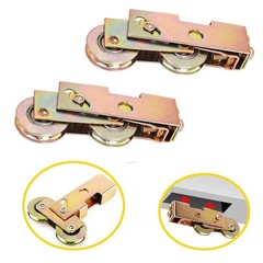 1-1/4 In Heavy Duty Adjust Sliding Patio Door Wheels Tandem Roller Assembly Kit