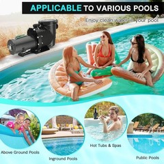 2HP Self-priming Swimming Pool Pump In/Above Ground Motor Strainer Filter Basket