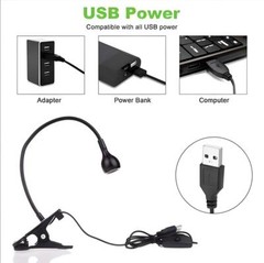LED Lamp Laptop Computer Clip On Bed Desk Table USB Reading Light Flexible