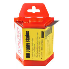 Drywall High Carbon Steel Knife Utility Blades with Dispenser (100-Pack)