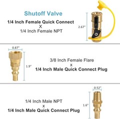 20FT Both 3/8″ Female Flare Propane Hose,3/8 Inch LP Gas Disconnect Fittings Kit