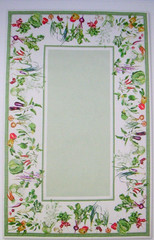WILLIAMS SONOMA GARDEN VEGETABLE TABLECLOTH 100% COTTON 70X108 INCHES NEW W/TAGS