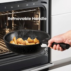 12pcs/set Non-Stick Pots Cookware w/Detachable Handle,Kitchen Pots and Pans Set