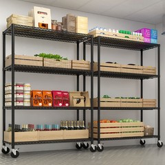 75″H Wire Rolling Shelving Unit on Wheels Adjustable Storage Rolling Wire Rack