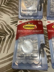 (Lot of 4) Command Mini Hooks Holds 0.5 Lb – #17006CLR-6 Hooks 8 Strips Ea. Pack
