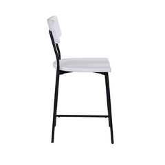 Comfort Pointe Bari 24.25″ Metal/Wood Counter Stool in Whitewash/Black