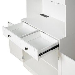75″ Farmhouse Pantry Cabinet Coffee Bar Storage W/ Charging Station, Drawer,Door