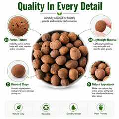 1LB/3 LB/5 LB Pound Clay Pebbles, 5-30mm Lightweight Clay Leca Balls for Plants
