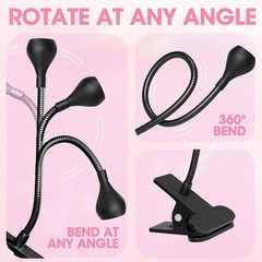 USB Reading Light Flexible LED Lamp Laptop Computer Clip On Bed Desk Table NEW