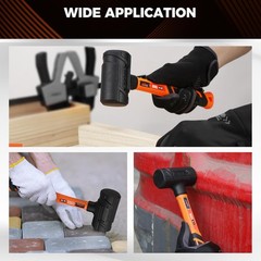 HORUSDY 4-Piece Dead Blow Hammer Set (0.5lb, 1lb, 2lb, 3lb) – One-Piece Molded