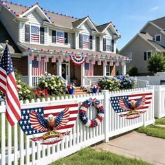 2PCS 250th Anniversary USA Bunting Flag 1776-2026th Birthday American Fan Flags