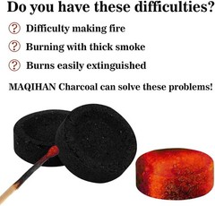 50PCS Incense Charcoal Briquettes Charcoal Tablets Incense Burner Charcoal