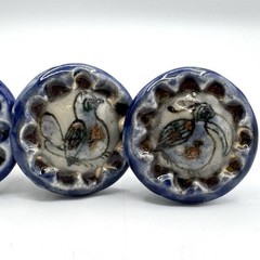 Ken Edwards Tonala Pottery Drawer Pulls Set 10 Knobs Birds & Butterfly Mexico