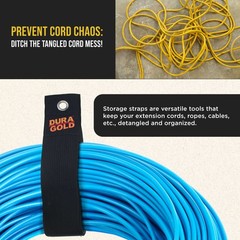 6pc Heavy Duty Extension Cord Organizer Strap Wraps, Tool Storage Hanger Hoses
