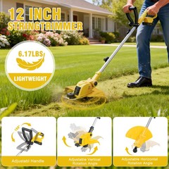 2-IN-1 Electric Cordless Grass String Trimmer Lawn Edger Weed Wacker Cutter USA