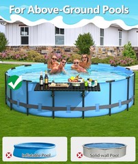 Above Ground Pool Side Bar 49.4in 110LBS Black