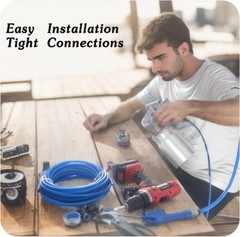 Pneumatic Tubing Blue Polyurethane PU Air Hose Pipe Tube Kit 6mm x 10M,
