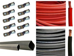 6 Gauge 6 AWG Red & or Black Welding Battery Cable + Cable Lugs + Heat Shrink