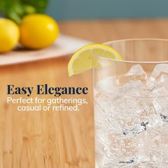 Classic Clear Plastic Reusable Drinking Glasses (Set of 8) 12Oz Rocks & 16Oz Wat