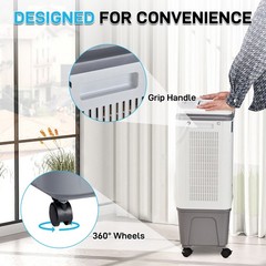 Portable Evaporative Cooler Swamp Cooler 3-in-1 5.28 Gal 7.5H Timer Humidifier