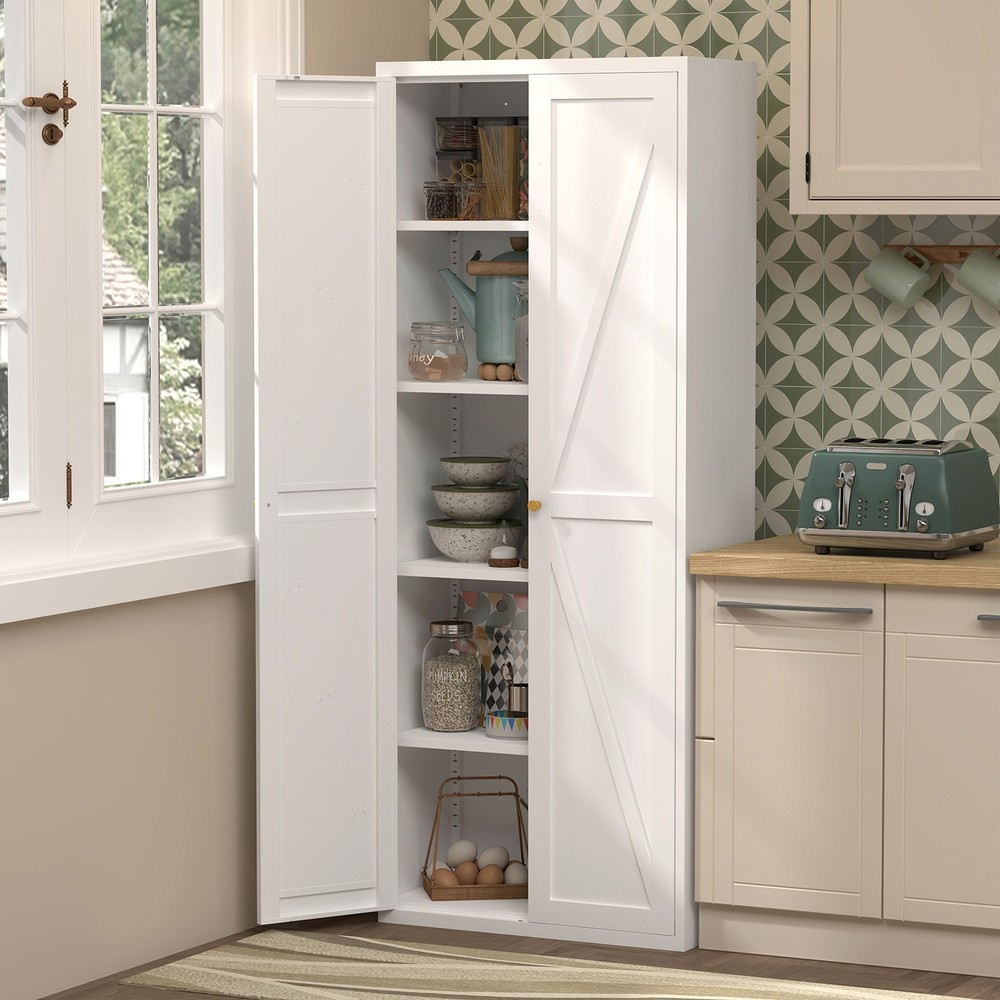 71″ Tall Metal Kitchen Pantry Storage Cabinets with Doors and Shelves, Cupboard