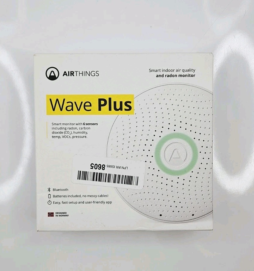Airthings Wave Plus-Radon & Air Quality Monitor with 6 sensors (CO2, VOC)