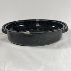 Roasting Pan Granite Ware 15-Inch Covered Oval Roaster – Speckled Black