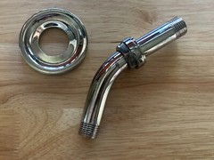 Porcher Reprise Shower Arm & Flange, Polished Nickel, Model M962205-0080A