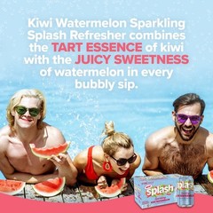 Splash Kiwi Watermelon Sparkling Water, 12 fl oz Cans (8 Pack)