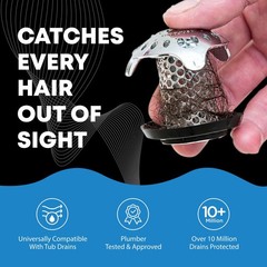 TubShroom® Ultra Drain Protector Hair Catcher Strainer in Stainless Steel (New!)