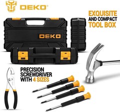 62-Piece Household Tool Set：Small Basic Home Tool Kit with Plastic Toolbox, Hand
