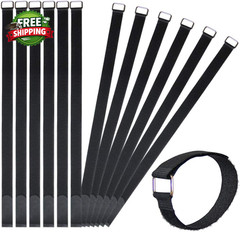 24 Inch Hook and Loop Cable Strap Reusable Fastening Strap 12 PACK