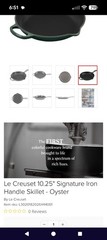 Le Creuset Signature 10.25in Cast Iron Enamel Skillet Fry Pan Gray
