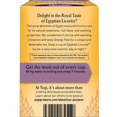 Yogi Tea – Egyptian Licorice Tea (4 Pack) 64 Organic Herbal Tea Bags