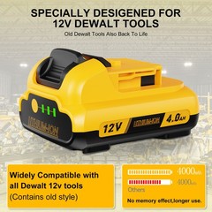 2Pack 12v 4.0Ah 12 Volt Max Lithium Battery For Dewalt DCB127-2 DCB120 DCB121 US