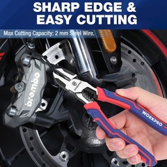 WORKPRO Diagonal Cutting Plier 7.5″ Wire Stripper Heavy Duty Side-Cutting Pliers