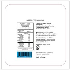 Sarah’s Candy Factory Assorted 0.5 Lb Premium Baklava 8 Ounce (Pack of 1)