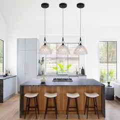 Modern Black Glass Pendant Light 7.68 in Globe Light Fixture with Clear K9 Cr…