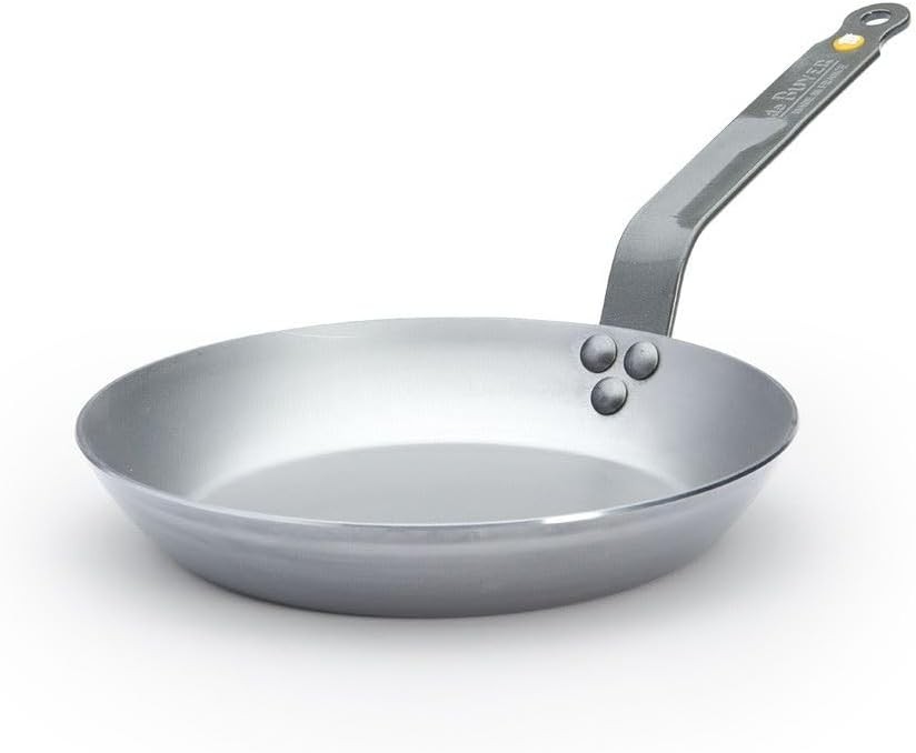 De Buyer 0.5 L Mineral B Round Carbon Steel Fry Pan, Naturally Nonstick, 9.5″