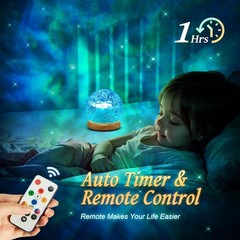 3-in-1 Sunset Ocean Northern Lights Projector Ambient Mood Lamp w/Remote