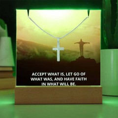 Faith Accept What Is Religious Plaque & Cross Gift Set, Christian Gifts