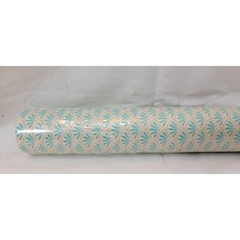 Rubbermaid Smooth N Easy Shelf Drawer Liner 12in x 3.33yd Teal Peach Fan Pattern