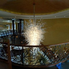 Classic White Large Handmade Blown Glass Chandelier Lighting Pendant W32″xH60″